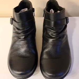 Clarks Black Leather Booties